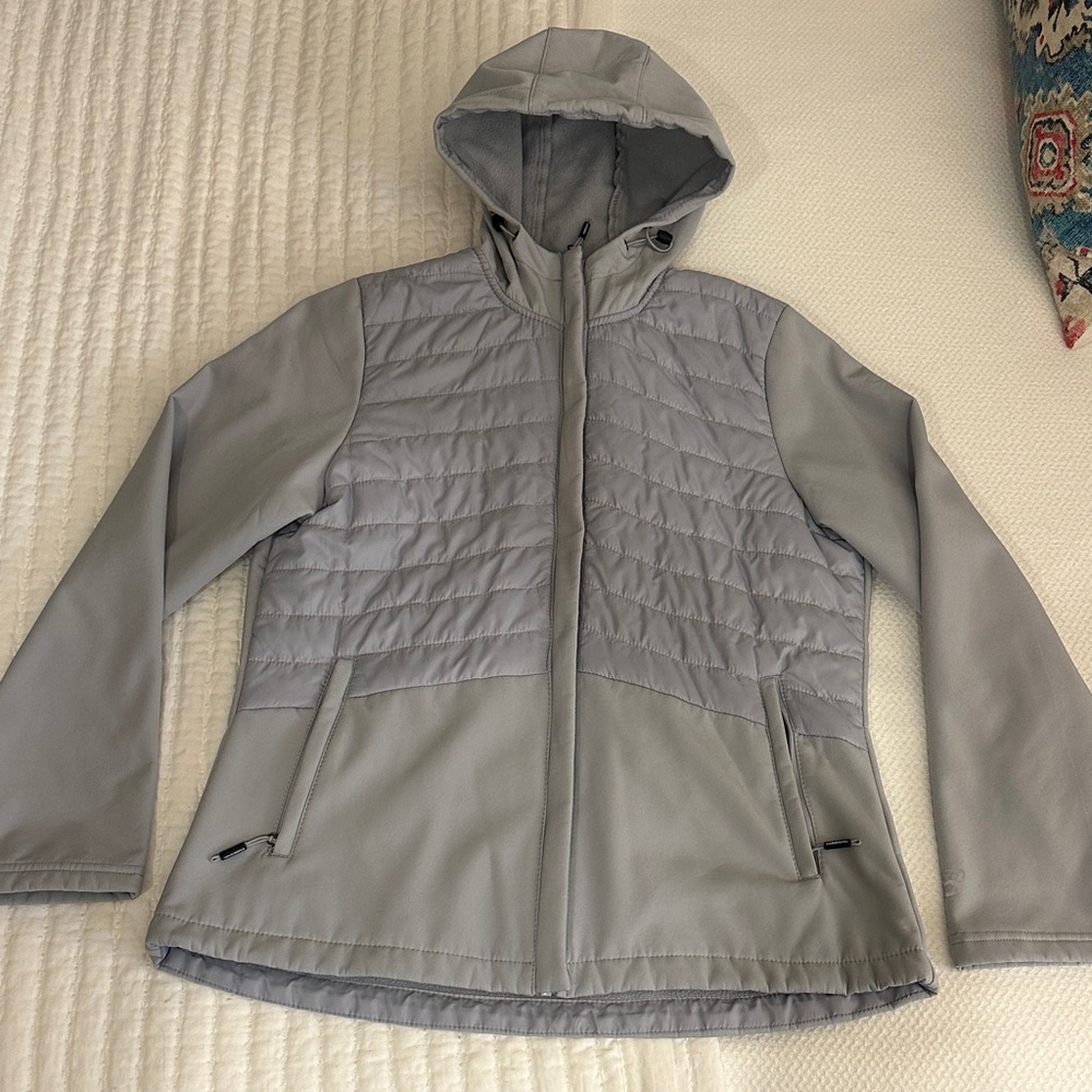 New Balance Women's Light Gray Hooded Shell Jacket